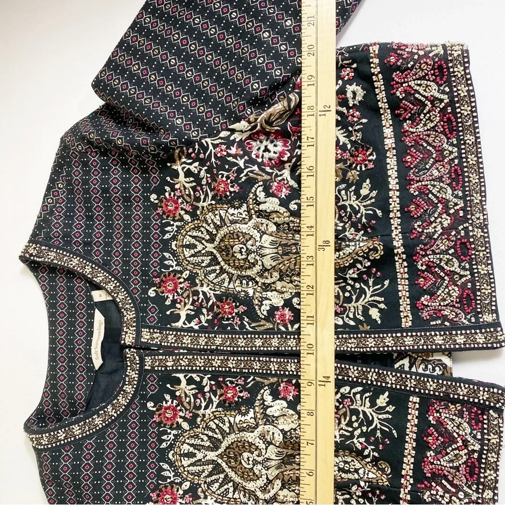 Soft Surroundings Embroidered Embellished Statement Jacket Bolero Fancy Boho M